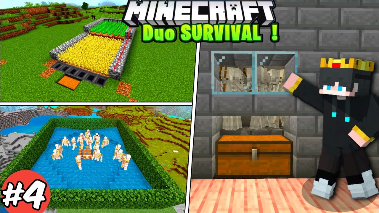 We Build Every Automatic Farms🤯 || Minecraft PE Duo Survival Series EP ...