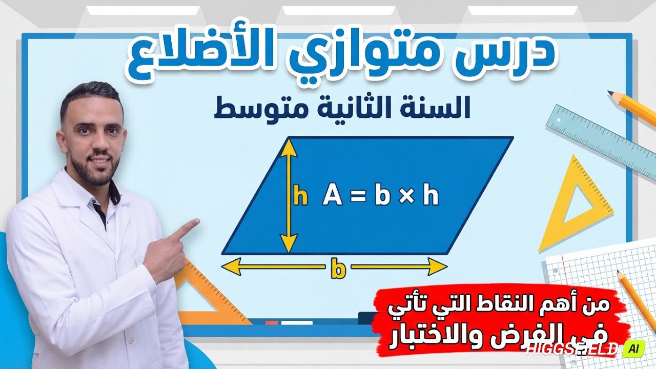 الدرس الاول | الفصل الثاني | الثانية متوسط | متوازي الأضلاع