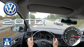 VW GOLF 7 2.0 TDI 150HP TOP SPEED ON GERMAN AUTOBAHN NO LIMIT