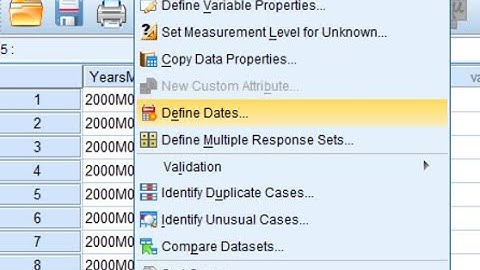 Define Dates Transform Create Time Series with SPSS Big data subject