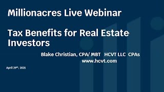 On Demand Real Estate Investing Webinar: Blake Christian and Opportunity Zone Tax Benefits