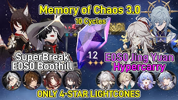 E0S0 Boothill SuperBreak & E0S0 Jing Yuan Hypercarry - Memory of Chaos 12 | HSR 3.0