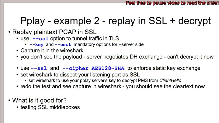 using pplay to replay tcp connection payload in pcap and encapsulate it into TLS