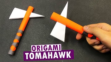 Easily Make a Realistic Origami TOMAHAWK - Paper Axe
