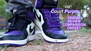 Retail Jordan 1 court purple VS gifted Jordan 1 Court purple