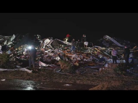 Catastrophic Damage Seen Across Mayfield, Kentucky From Tornado