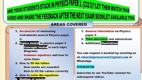 KCSE Physics Paper 3 (232/3) GUIDELINES | How to prepare for KCSE Physics practical - 2nd Edition