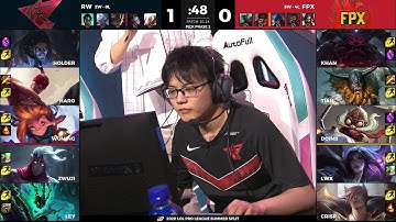 RW vs FPX | W7D5 - Match 1 Game 2 | LPL Summer Split 2020 – S10 | Rogue Warrior vs FunPlus Phoenix