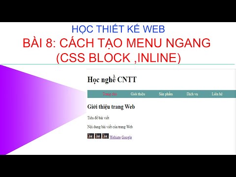Video Học HTML5 và CSS3 | Tạo menu ngang trong HTML | Học... - YouTube