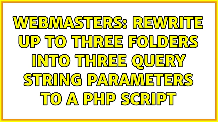 Webmasters: Rewrite up to three folders into three query string parameters to a PHP script