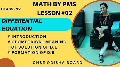 Formation of Differential Equations |Chapter 11 chse odisha |Element of mathematics
