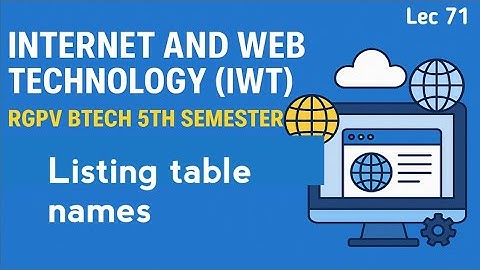 Listing table names | Internet & Web Technology | Lec 71