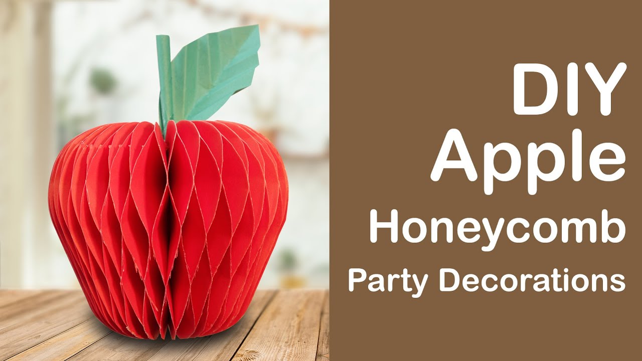 Diy ทำลูกแอปเปิ้ลรวงผึ้งจากกระดาษ ( Diy apple honeycomb  for party decoration )