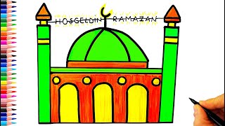 Cami Çizimi 🕌 Ramazan Resmi Çizimi - Cami Resmi Nasıl Çizilir? - Mosque Drawing - Ramadan Drawing