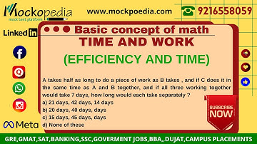 Basic Concept of TIME AND WORK EFFICIENCY AND TIME : MockoPedia