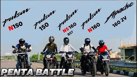 Pulsar N150 vs Apache 160 2v vs Pulsar NS160 BS7 vs Pulsar 150 vs Pulsar N160 Drag Race