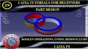 BOOLEN OPERATIONS || UNION TRIM || ASSEMBLE || REMOVE LUMP || PART DESIGN CATIA TUTORIAL #29