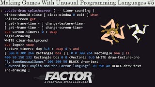 Making a game in Factor (stack-based) - Games with Unusual Programming Languages #5 screenshot 5