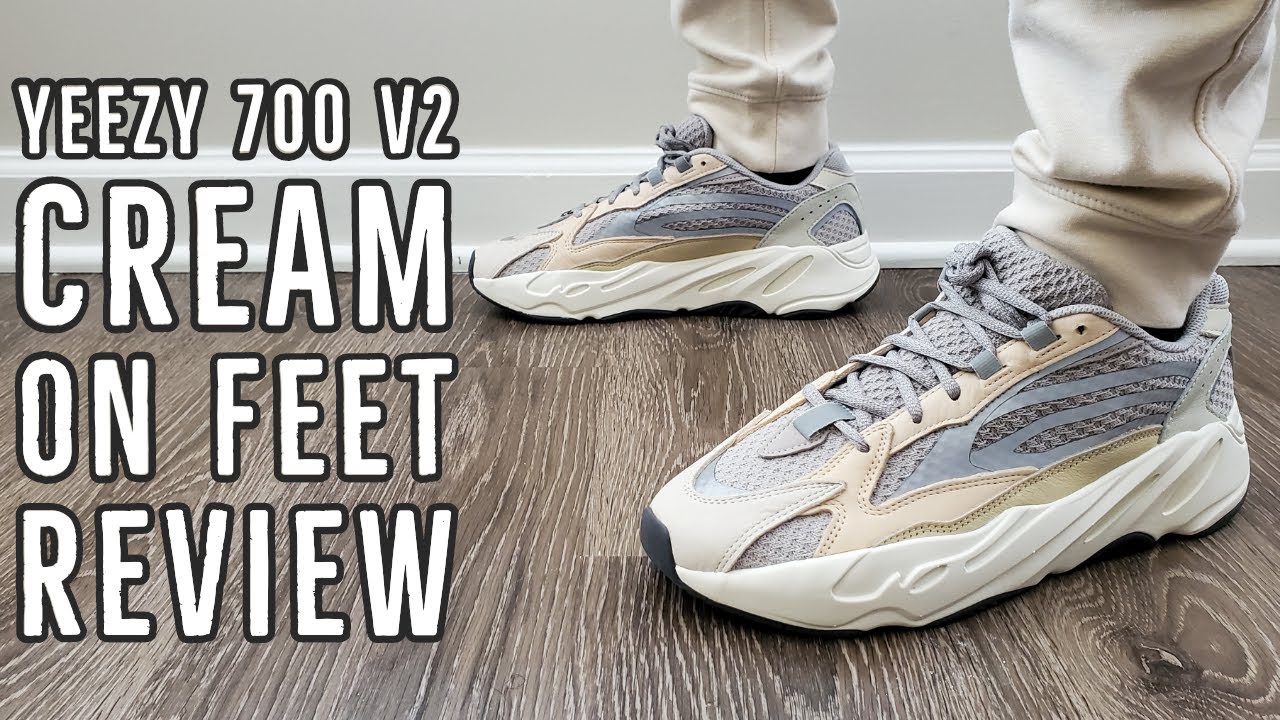 Adidas Yeezy Boost 700 v2 Cream On Feet Review (GY7924) - YouTube