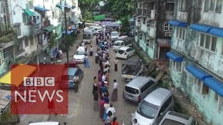 Myanmar election: Drone footage shows long queues of voters - BBC News