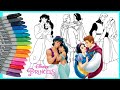 Mewarnai Princess Putri dan Pangeran Putri Salju Jasmin Aurora | Coloring Disney Princess & Prince