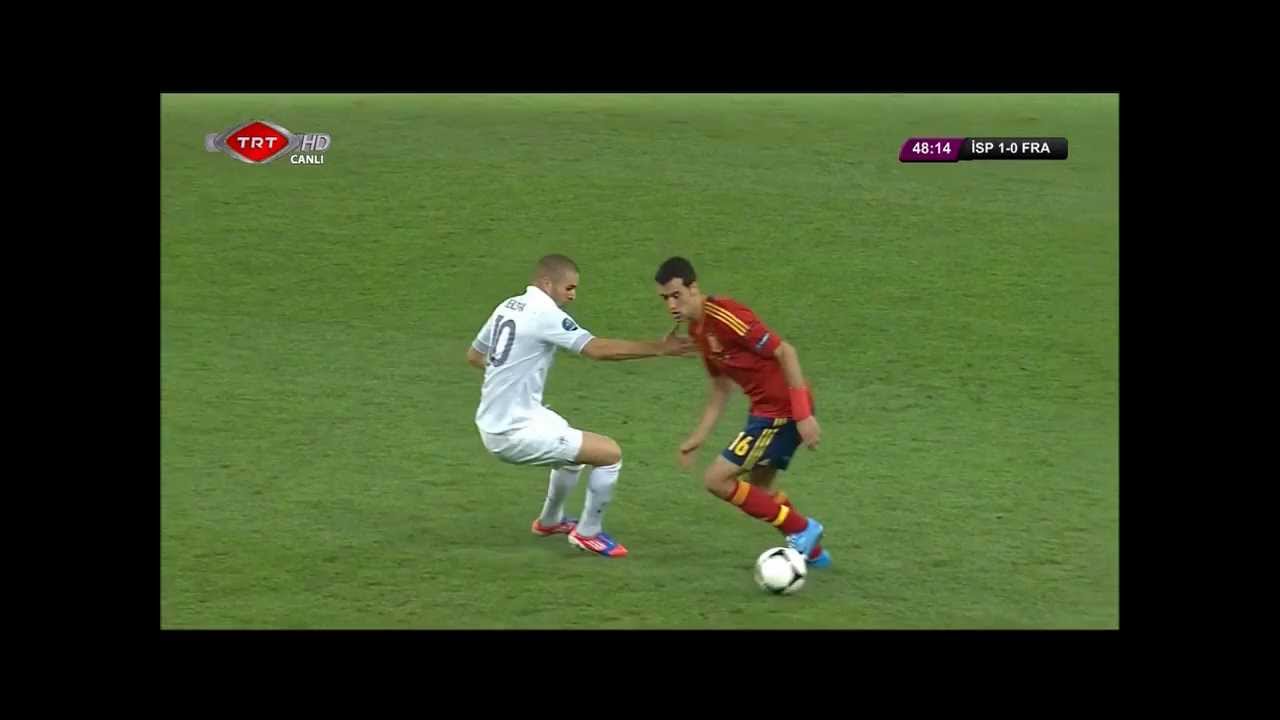 Busquets owns Benzema Spain 20 France Euro 2012 YouTube