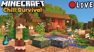 Resource Gathering For Our Cozy Farmland Project - Minecraft Chill Survival