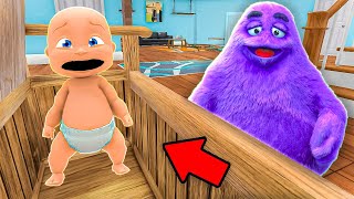 Baby and GRIMACE Play Hide and Seek!