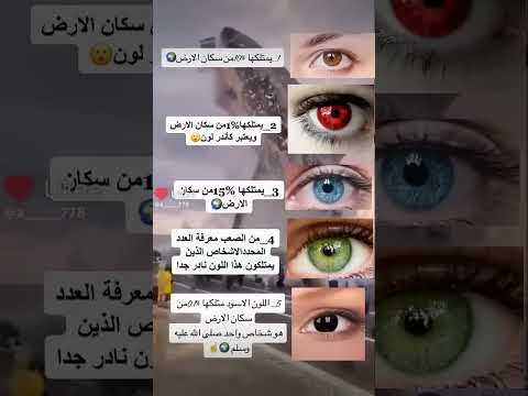 ألوان العيون وكم يمتلكها من سكان الأرض حقيقة