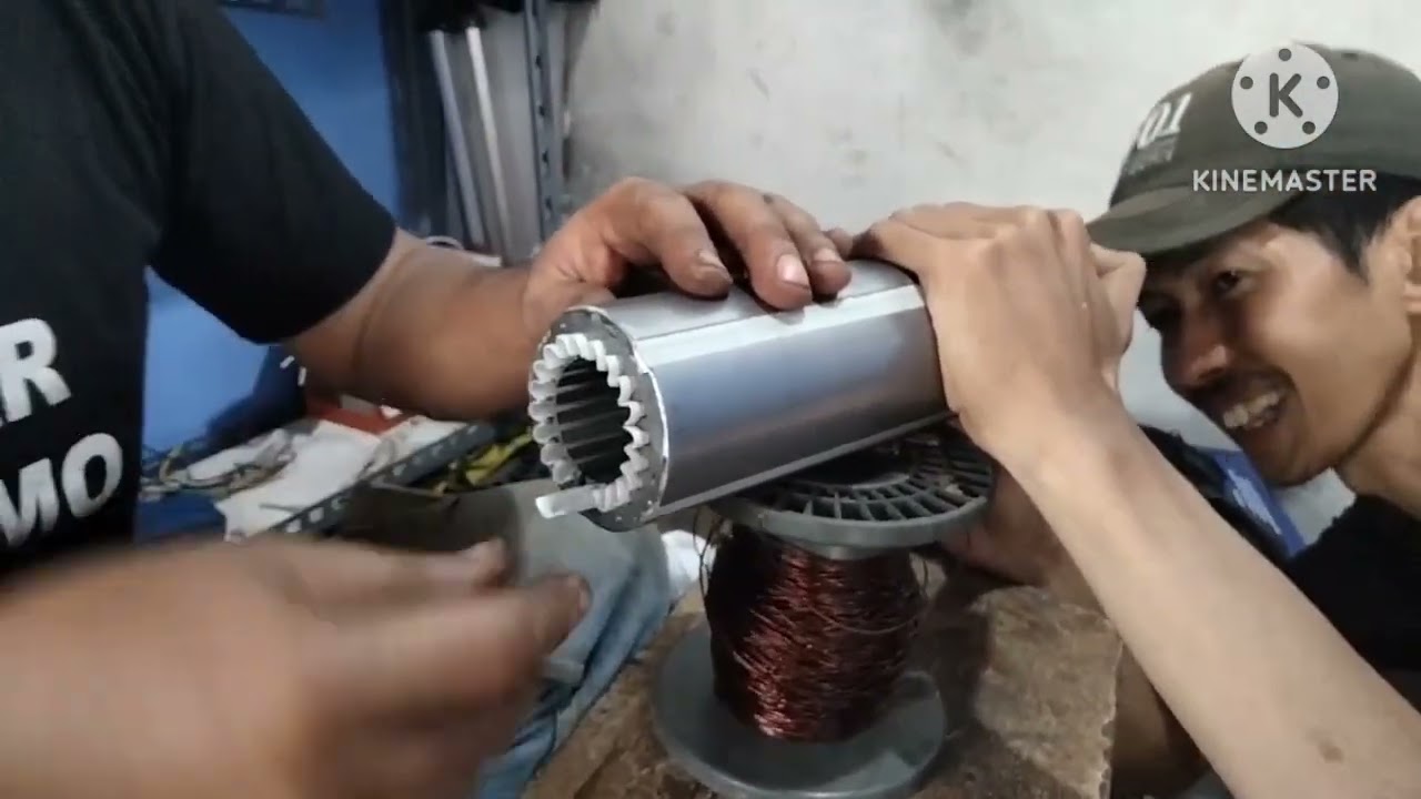 Gulung Dinamo mesin pompa air SUBMERSIBLE. 1.5 Hp. @Project PT DDI. ( DUNIA DOMBA INDONESIA )