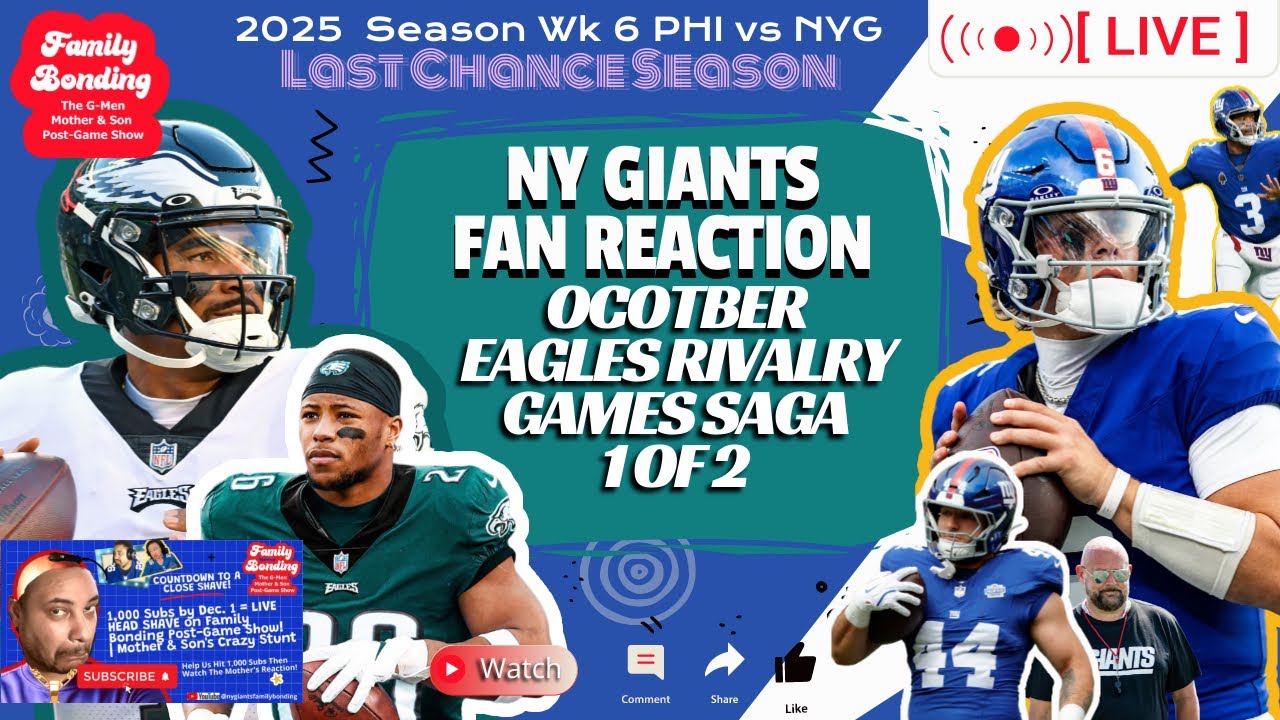 CRAZED New York Giants Fans React LIVE to DESTROYING Philadelphia Eagles #17-34 #NFL #TNF