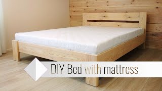 DIY Solid Wood Bed with 'memory foam' mattress