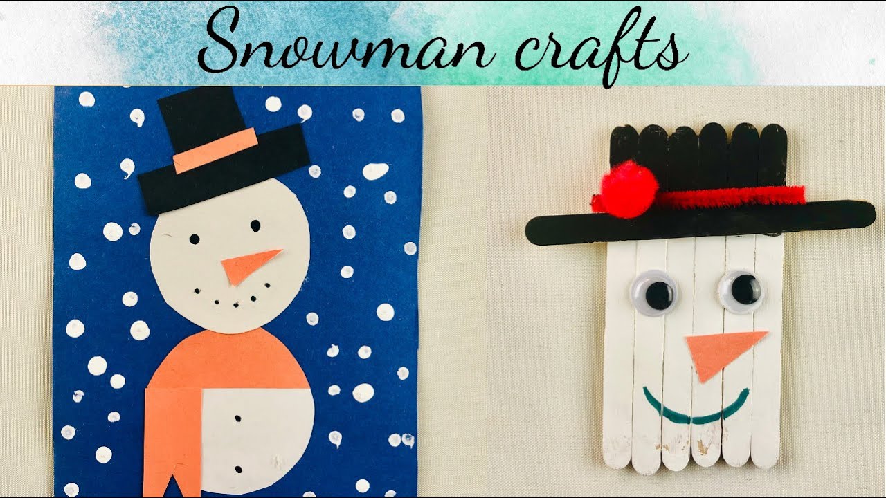 2 Easy Snowman crafts for kids☃️, Paper snowman & Popsicle stick  snowman❄️⛄️