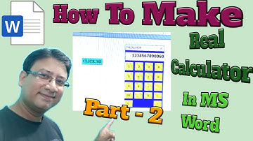 How to Create Dynamic Calculator in ms word|| Part 2 || In Hindi || S C Sir Class Learn  #msword
