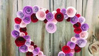 Paper Flower Valentine Wreath by Little Mrs DIY 1,487 views 5 years ago 2 minutes, 58 seconds