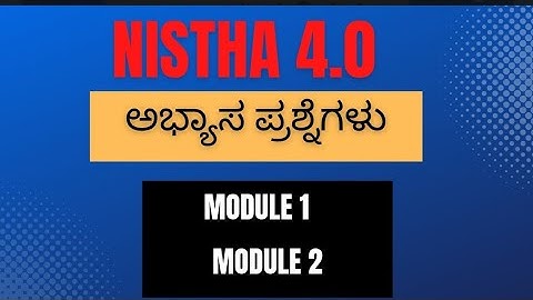Nishta 4.0 Module1 and Module2 question anawers