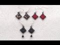 Superduo diamond / square shaped earrings beading tutorial