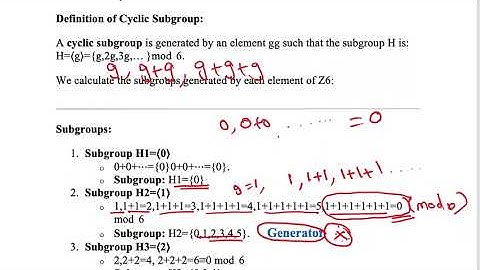 Secure Communication: Cyclic Subgroup Creation with Example | Step-by-Step Explanation