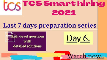 TCS NQT Preparation 2021|Day 6 Part 1||TCS Smart Hiring Preparation||crack TCS smart hiring