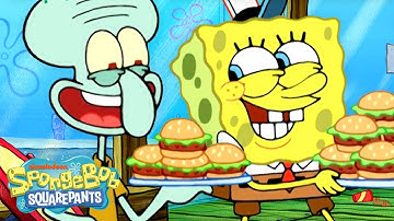1 Hour of Squidward at the Krusty Krab 🐙🍔 | @SpongeBobOfficial