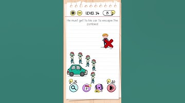 Brain test | Level 34 | zombie attack #braintestsolution #logicpuzzles #games #brainteasers