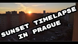 Beautiful Prague's sunset timelapse over Ruzyne