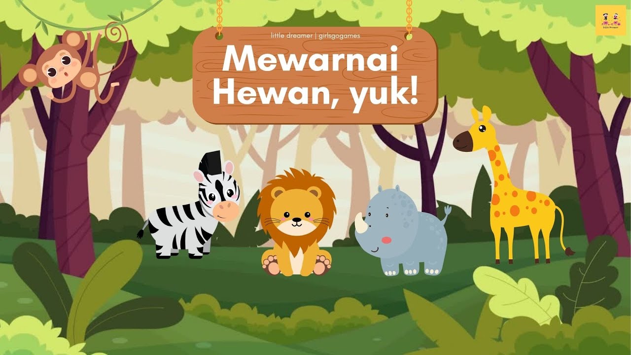 Mewarnai Hewan di Kebun Binatang | Coloring the Animals with Girls Go Games | Little Dreamer