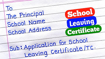 Application For School Leaving Certificate In English | School Leaving Certificate Application |