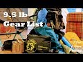 9.5 lb Backpacking Gear List for Dolly Sods