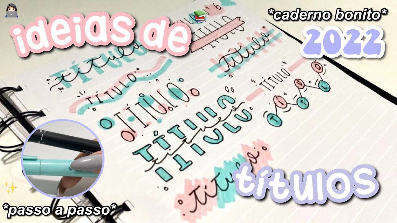 IDEIAS DE TÍTULOS para um CADERNO BONITO EM 2022 ✨| passo a passo!