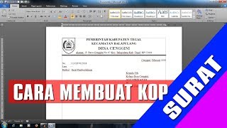 Cara membuat Kop Surat #Microsoft Word 2010