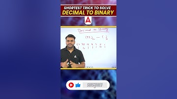 Shortest 🔥🔥 trick to solve decimal to binary #shorts #easytricks