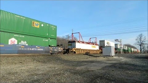 NS Westbound Intermodal 25Z With Fontaine Flat Deck & Loud K5HLL Horn Hudson Ohio Feb 2016