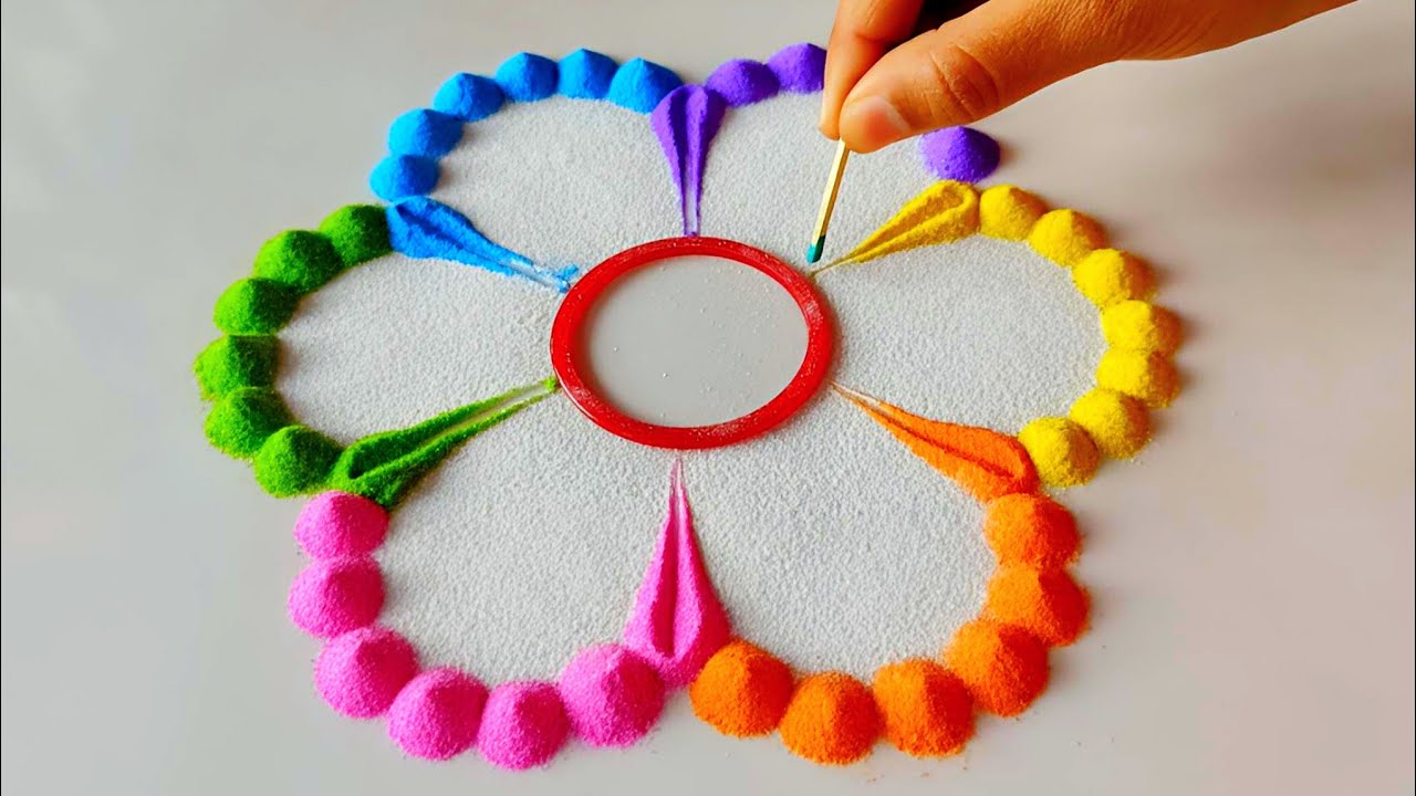 Happy Holi 2026 Rangoli Designs इस तरह बनाये || Holi Colourful Rangoli | New Trick Rangoli Designs